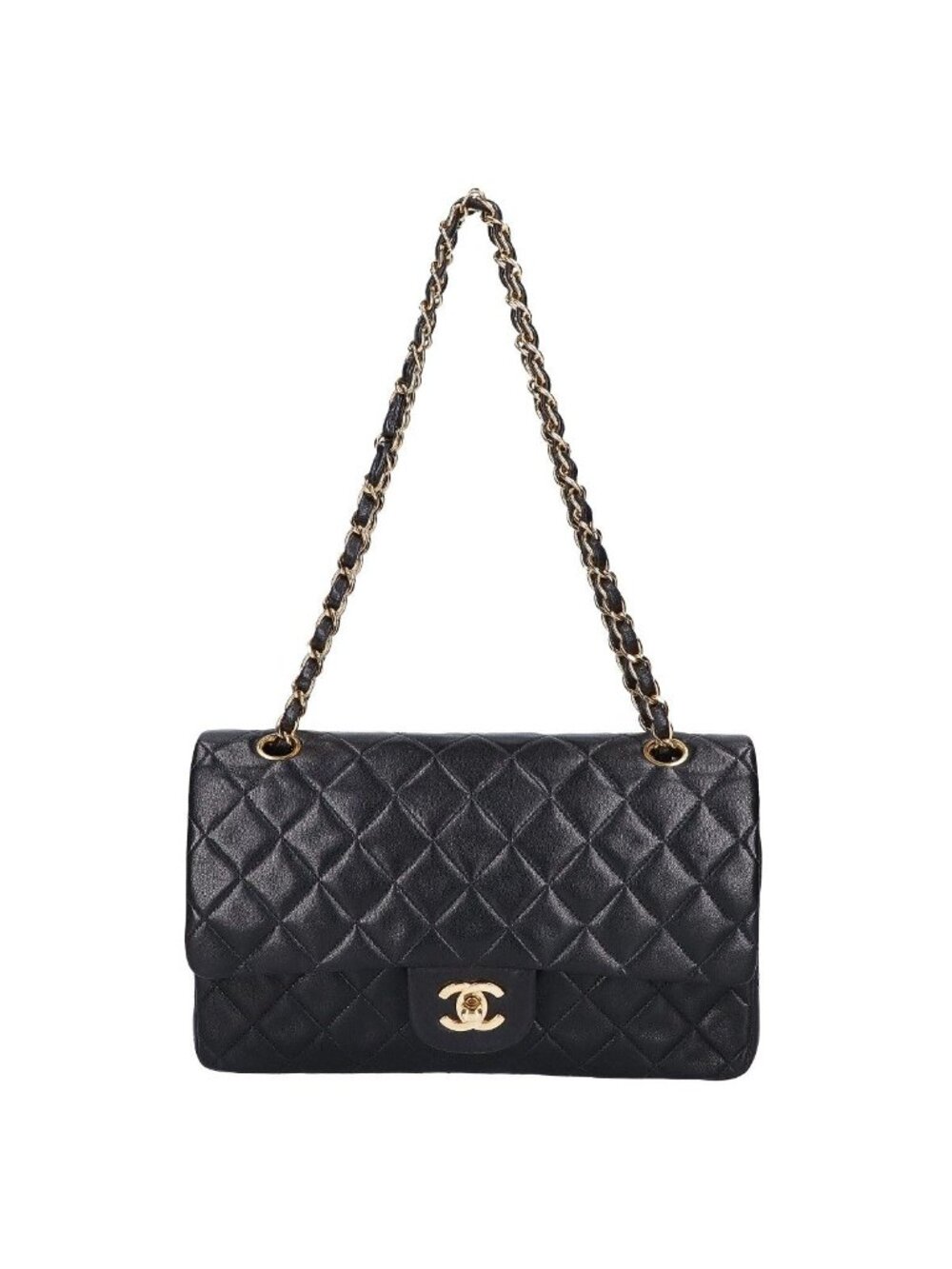 Chanel Lambskin Double Flap Bag Quilted 25 Chain